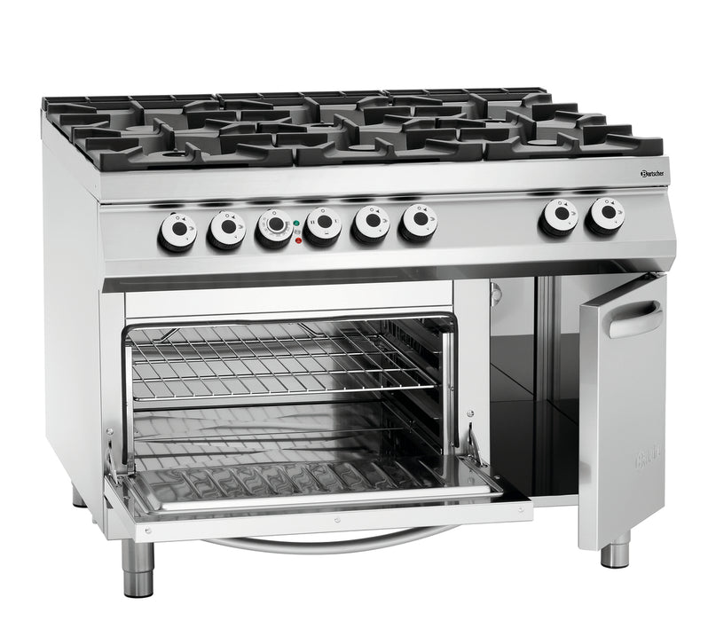 Gas stove, 6 burners, EO 2/1GN,NS