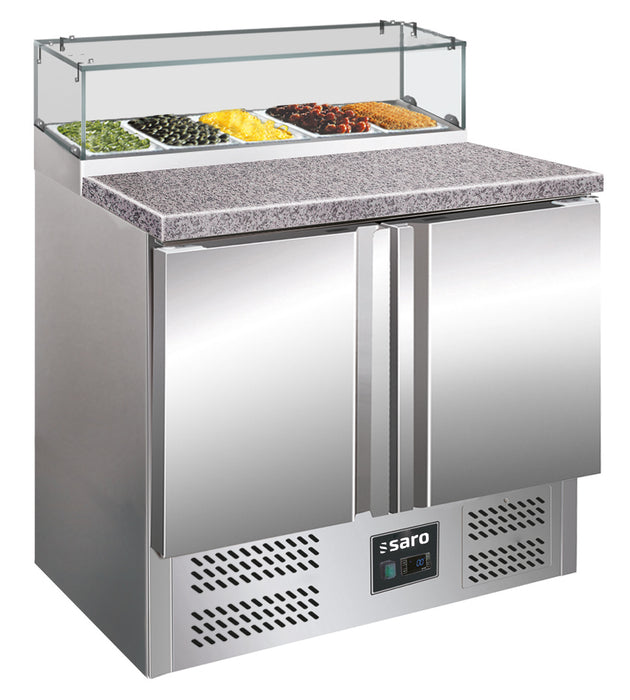 SARO Pizza workbench with glass display case model PS 200 G