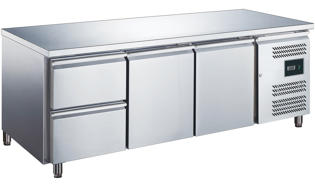 SARO Gekoelde werkbank met 2 deuren en 1x set van 2 lades, model EGN 3110 TN
