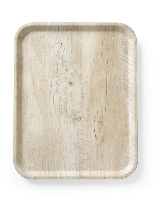 Melamine tray with wood print