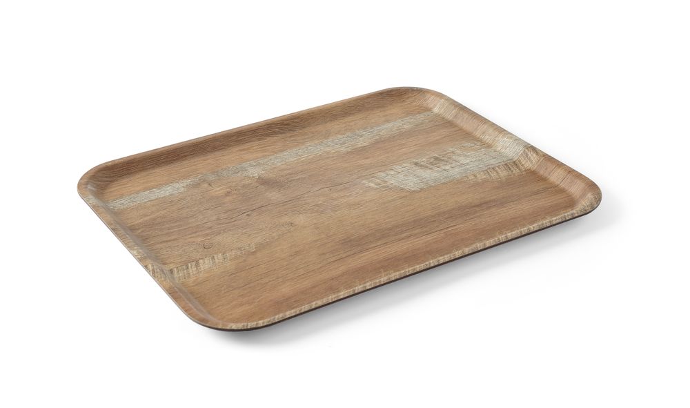 Melamine tray with wood print