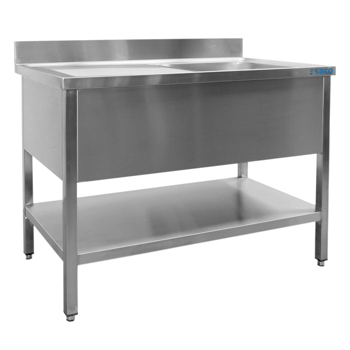 SARO sink with 1 basin, right - 600 mm depth, 1200 mm