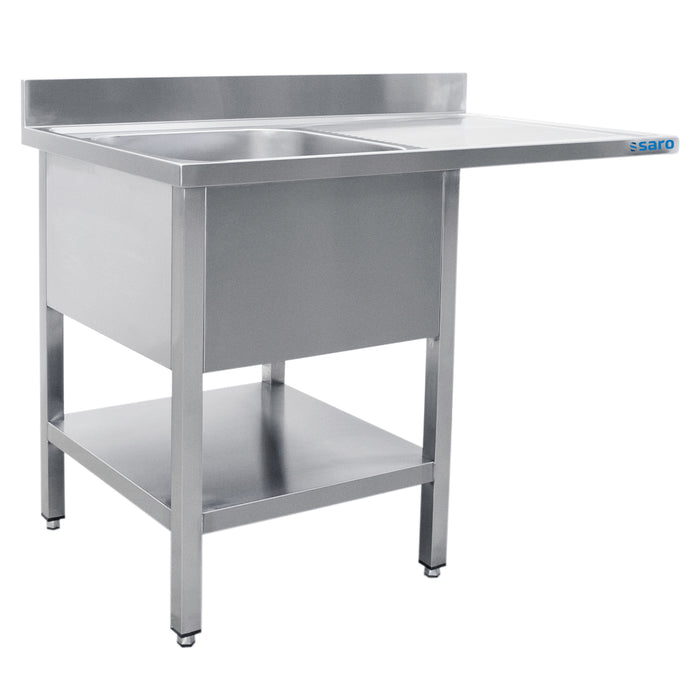 SARO Spoeltafel voor vaatwasser met 1 bak, links-600 mm diepte,1200mm