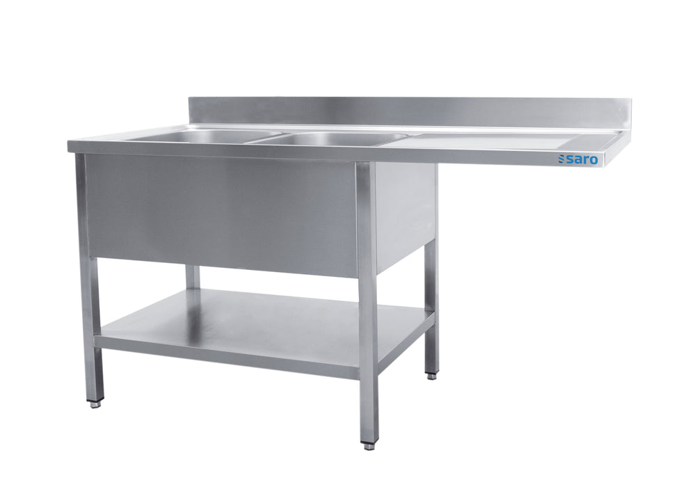 SARO Sink with two basins, left - 600 mm depth, 2000 mm