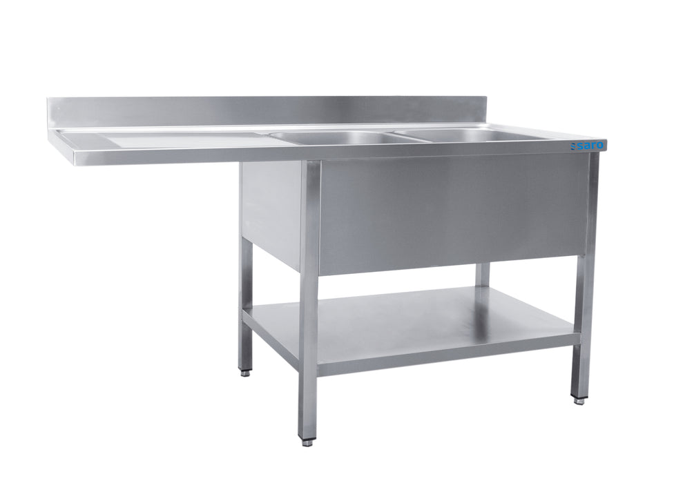 SARO Sink with two basins, right - 600 mm depth, 2000 mm