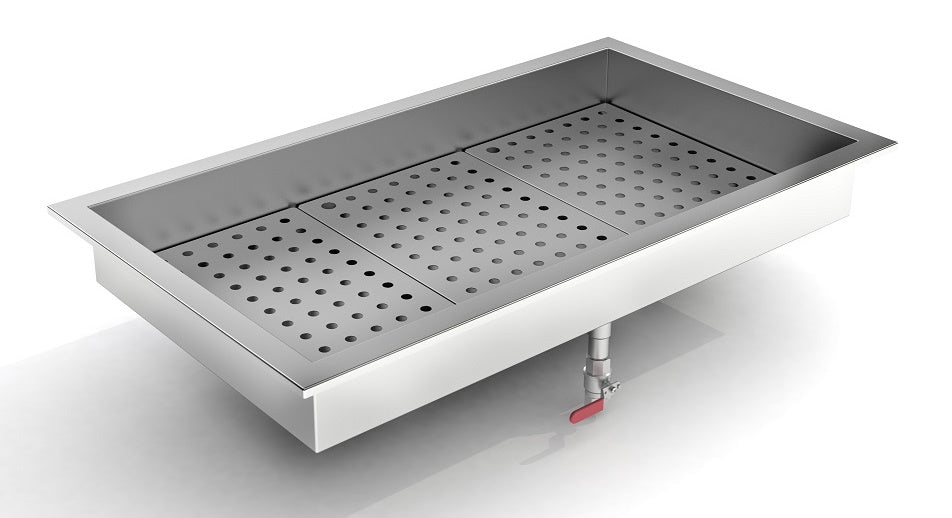 CRUSHED ICE CONTAINER 3/1 GN BUILT-IN STAINLESS STEEL AISI 304