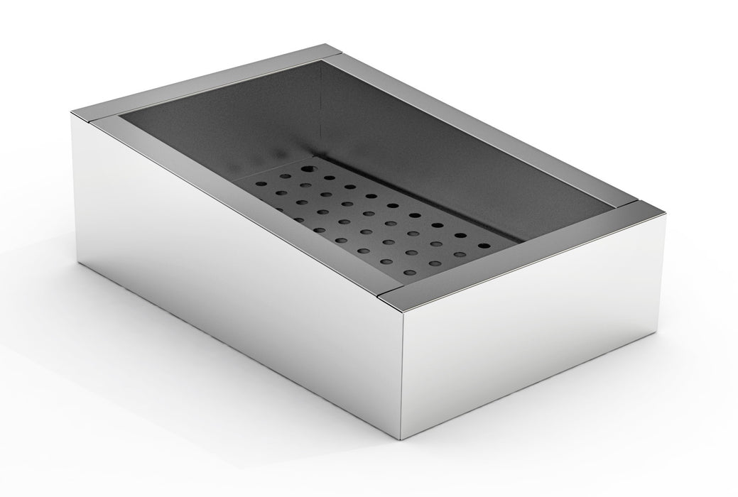 CRUSHED ICE BOX 1/1 GN ANGLED STAINLESS STEEL AISI 304 DRAIN ON THE OPERATING SIDE
