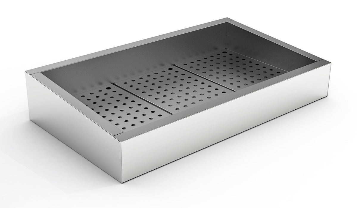 CRUSHED ICE BOX 3/1 GN ANGLED STAINLESS STEEL AISI 304 DRAIN ON THE OPERATING SIDE