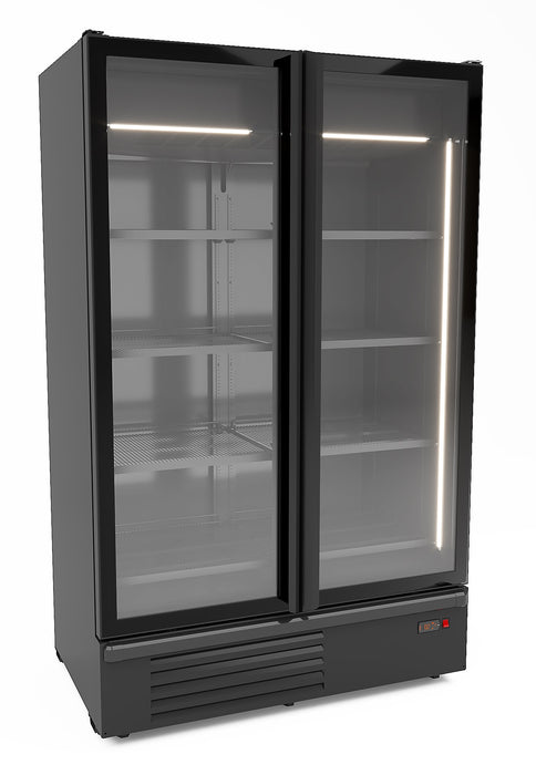 VRIESKAST 2 GLASDEUREN ZWART 1230L