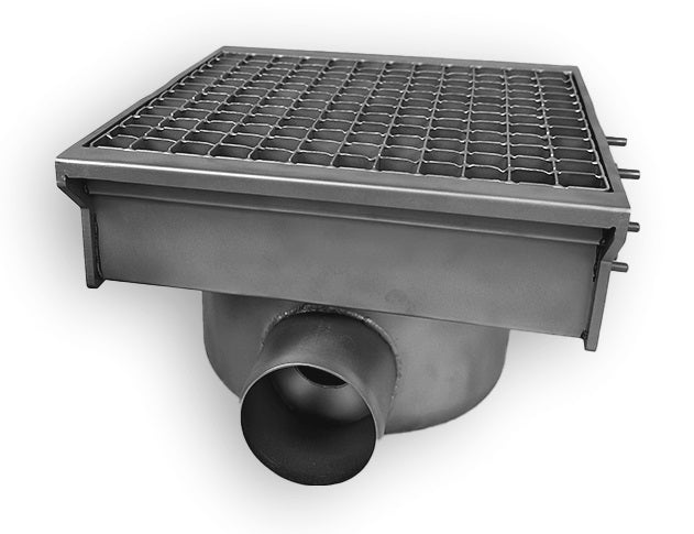 STAINLESS STEEL DRAIN HOLLOW 300X265 WITH 1 OUTLET FOR SLOT CHANNEL