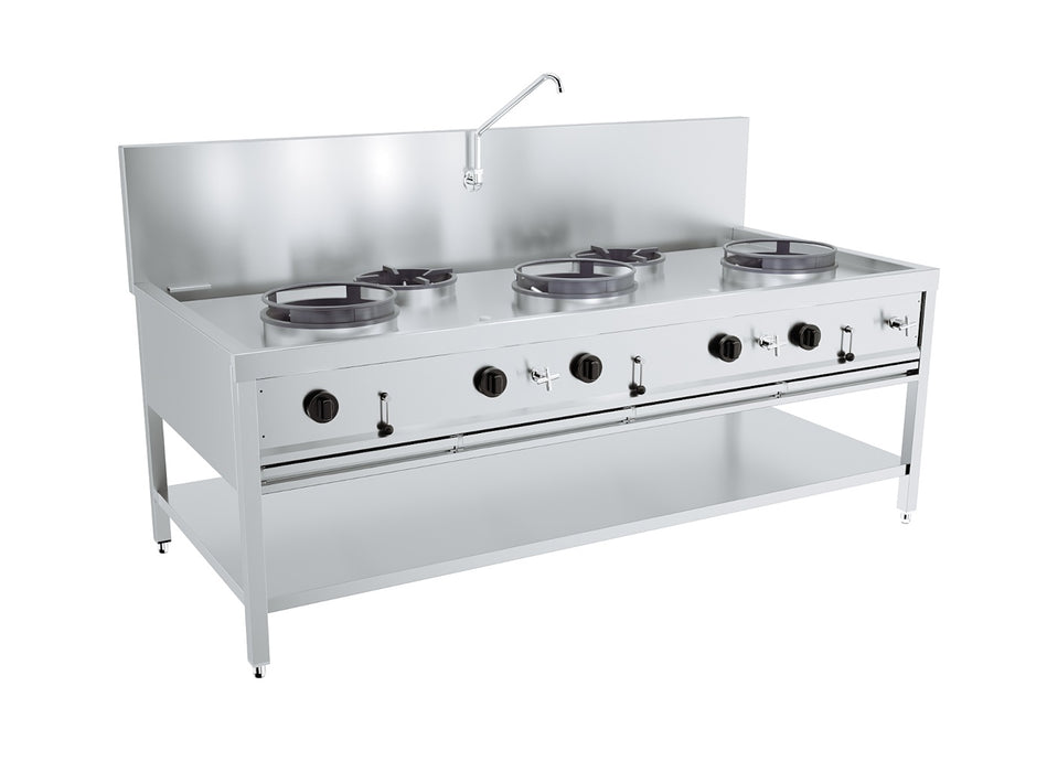 GAS WOKTAFEL 3X17KW + 2X9KW