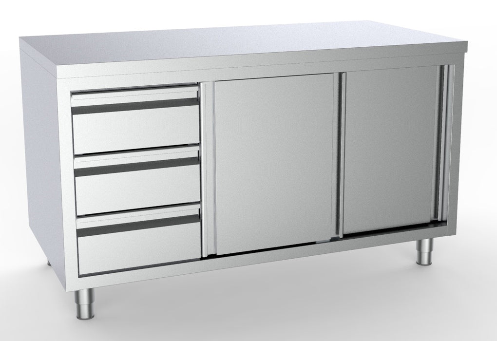 700 WORKTABLE SLIDING DOORS DRAWERS LEFT 1600