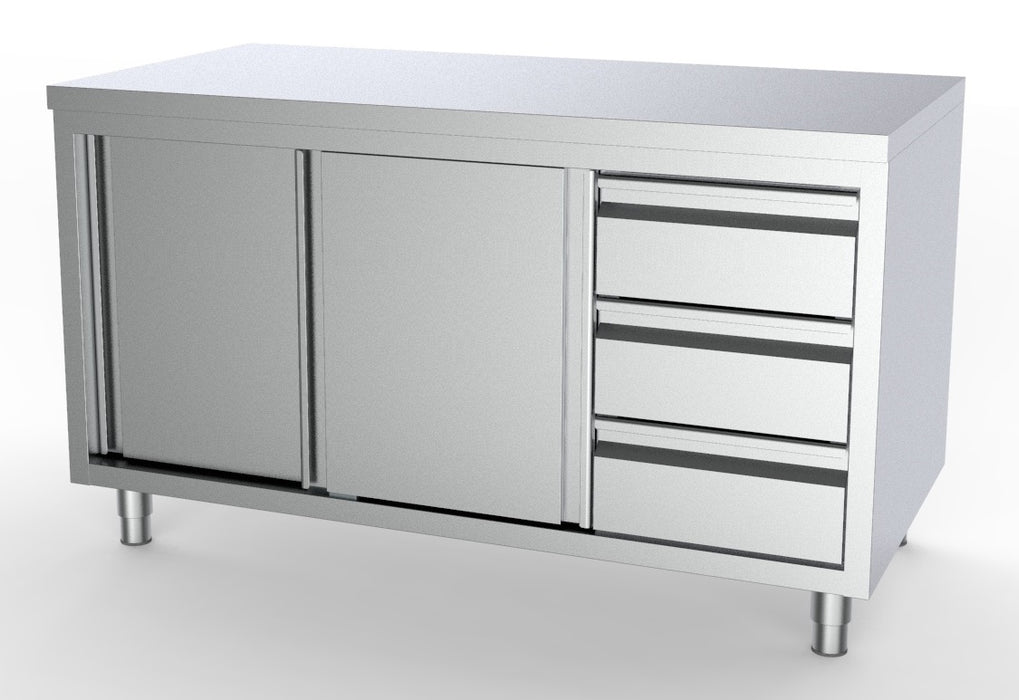 700 WORKTABLE SLIDING DOORS DRAWERS RIGHT 1600