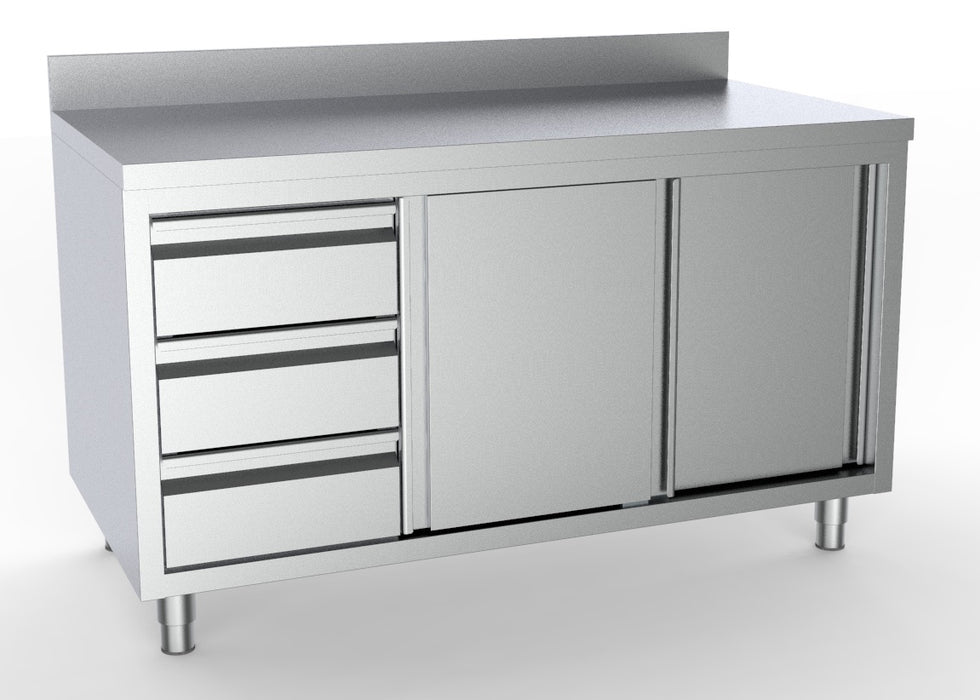 700 WORKTABLE SLIDING DOORS DRAWERS LEFT WITH EDGE 1600