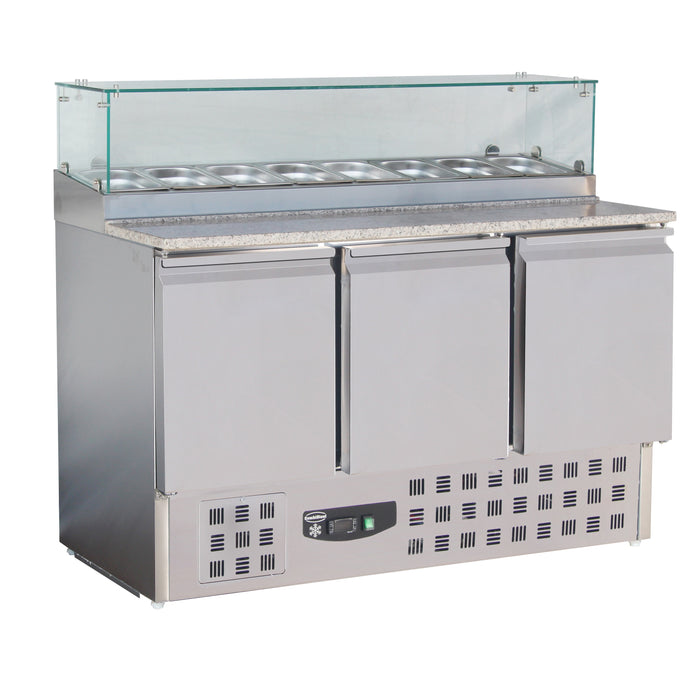 PIZZAWERKBANK GLASOPSTAND 3 DEUREN