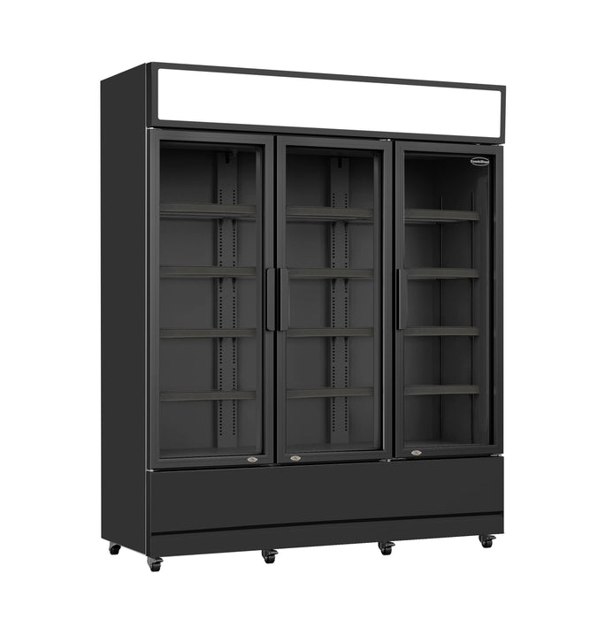 REFRIGERATOR 3 GLASS DOORS BLACK FCU-1200 BL