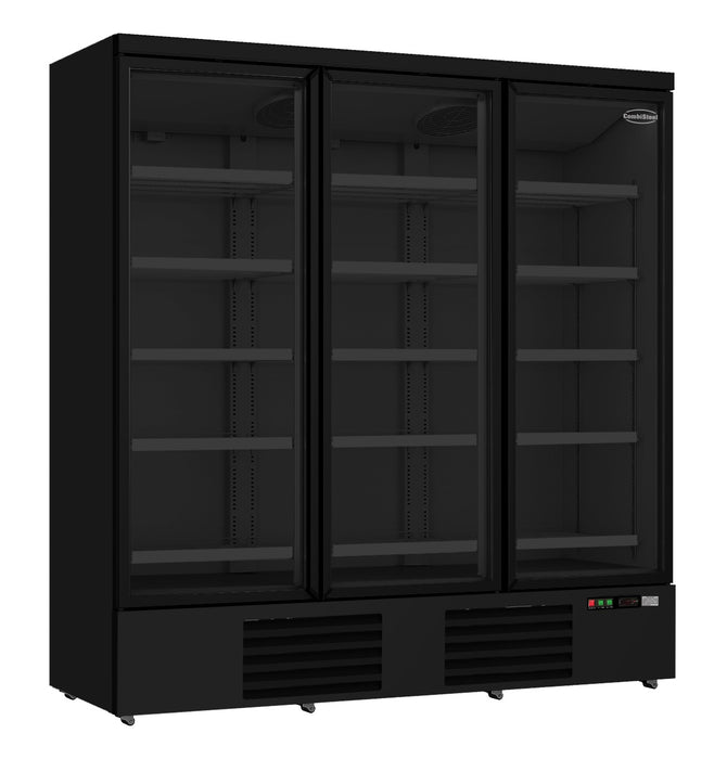REFRIGERATOR 3 GLASS DOORS BLACK JDE-1530R BL