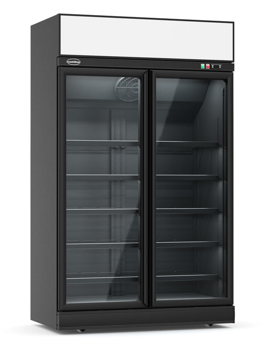 REFRIGERATOR 2 GLASS DOORS BLACK INS-1000R BL