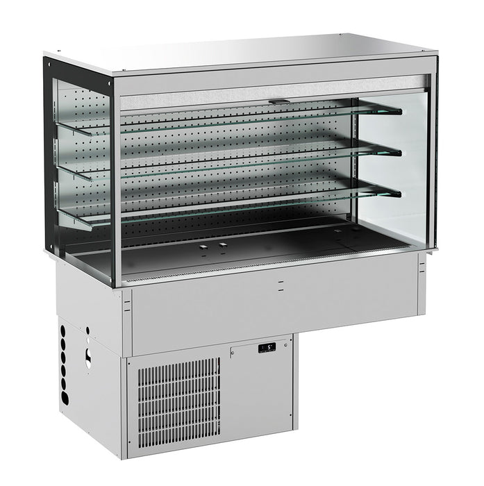 DROP-IN WALL MOUNTED REFRIGERATED DISPLAY CASE STRAIGHT - ROLL-UP 3/1