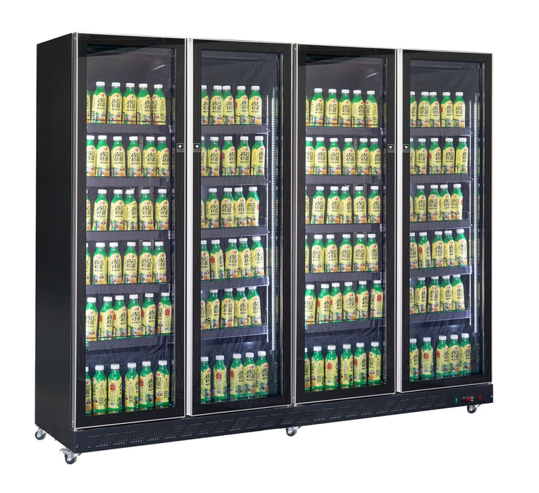 REFRIGERATOR 4 GLASS DOORS BLACK