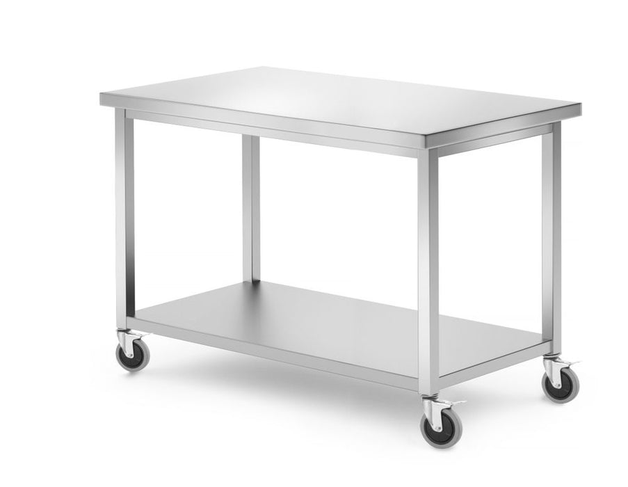 Werktafel met plank - geschroefd, diepte: 600 mm.