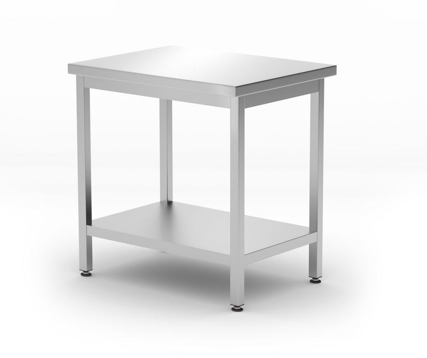 Centrale werktafel met een schap Budget Line – geschroefd, diepte: 600 mm