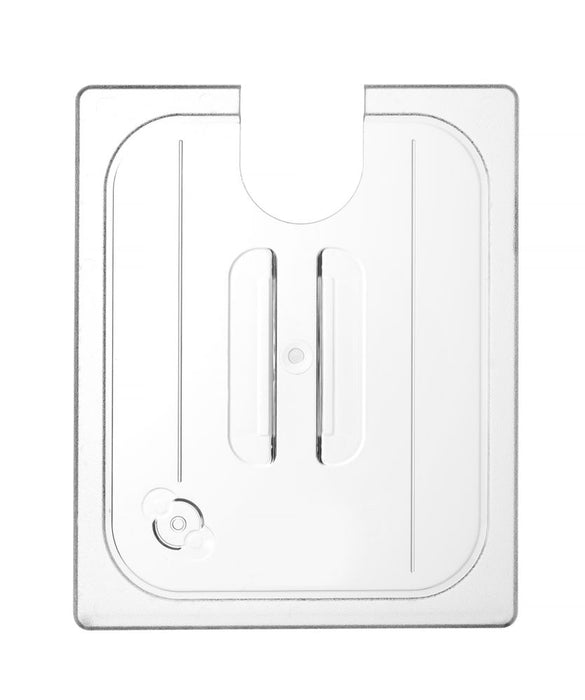 Lid for GN containers with recess for sous vide stick