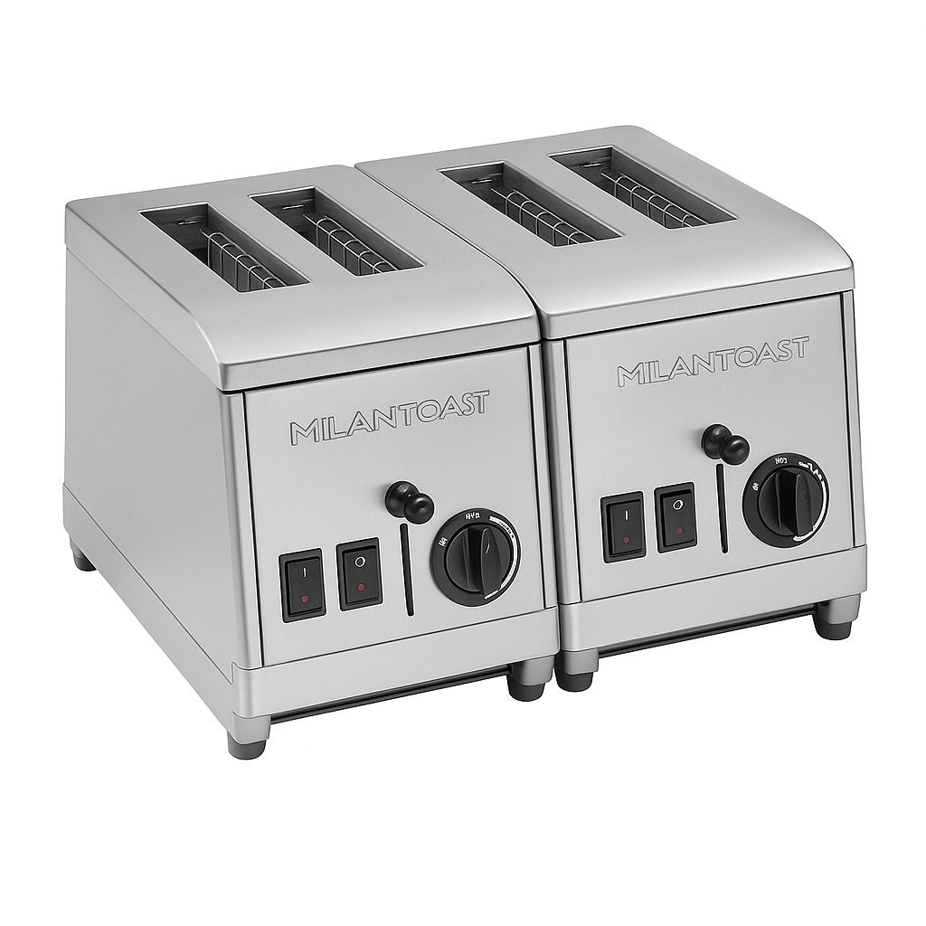 Professionele toaster geschikt voor horeca en ontbijtbuffetten – ideaal voor roosteren van brood en sandwiches.