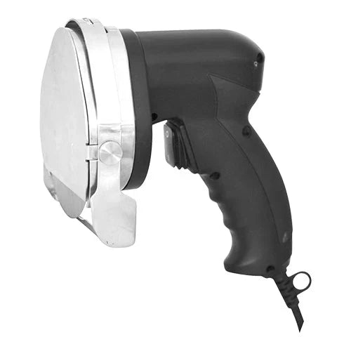 Döner- en kebabgrill met roterend spit voor gelijkmatig gegrild vlees in horecagebruik.