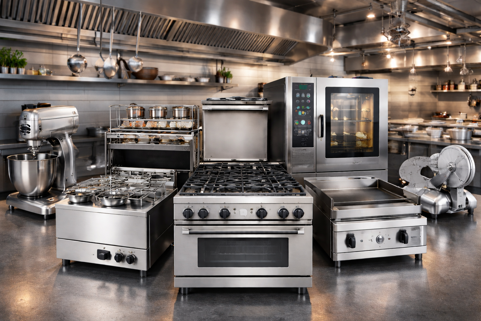 Professionele keukenapparatuur voor horeca en grootkeukens, geschikt voor dagelijks intensief gebruik.