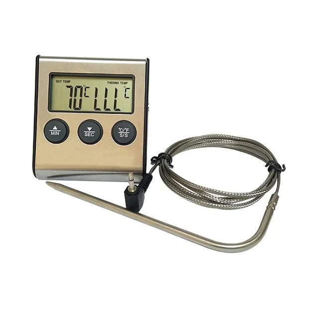 Professionele thermometer voor nauwkeurige voedsel- en omgevingstemperatuurmetingen in de horeca.