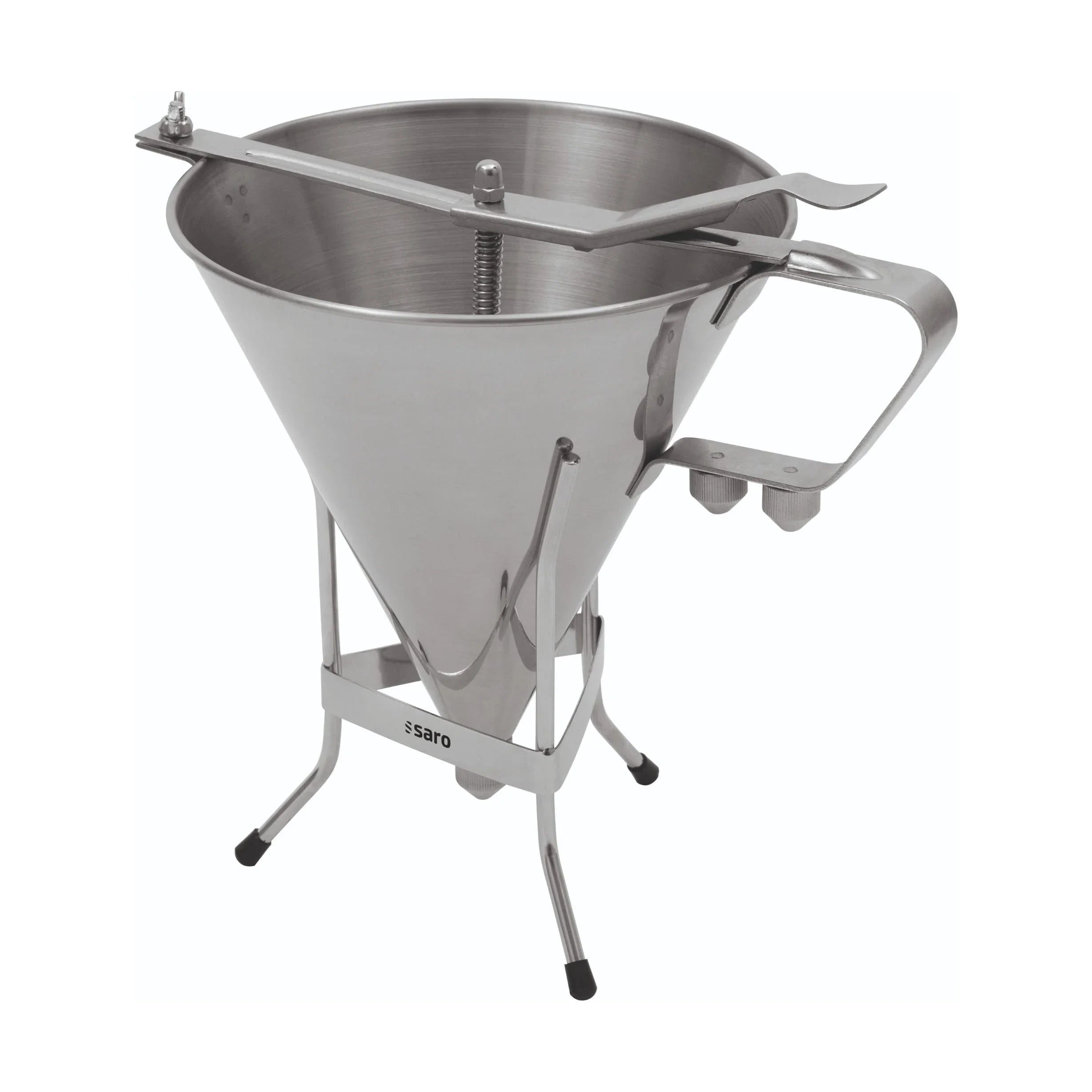 Professionele trechter voor het nauwkeurig overgieten van vloeistoffen en ingrediënten in de horeca.