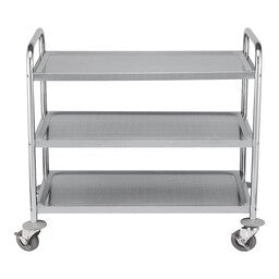 Stainless steel serving trolleys and transport trolleys