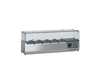 Gekoelde opzetvitrine 1/4 GN x 5 - 120 cm