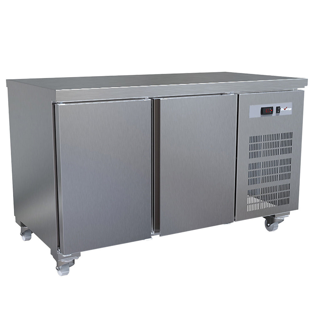 Koelwerkbank, geventileerd, 2 deuren GN 1/1, op wielen, 260 liter, Diamond WR-MGN2-V/R2-LIQ
