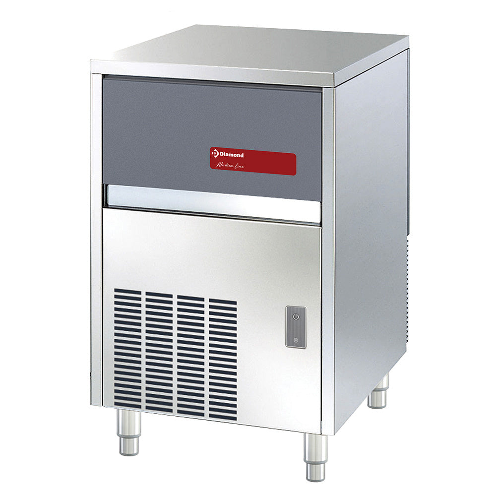 IJsblokjesmachine 35 kg per 24 uur met opslag 16 kg, watergekoeld, blokjes 18 g, Diamond ICE35W-R2