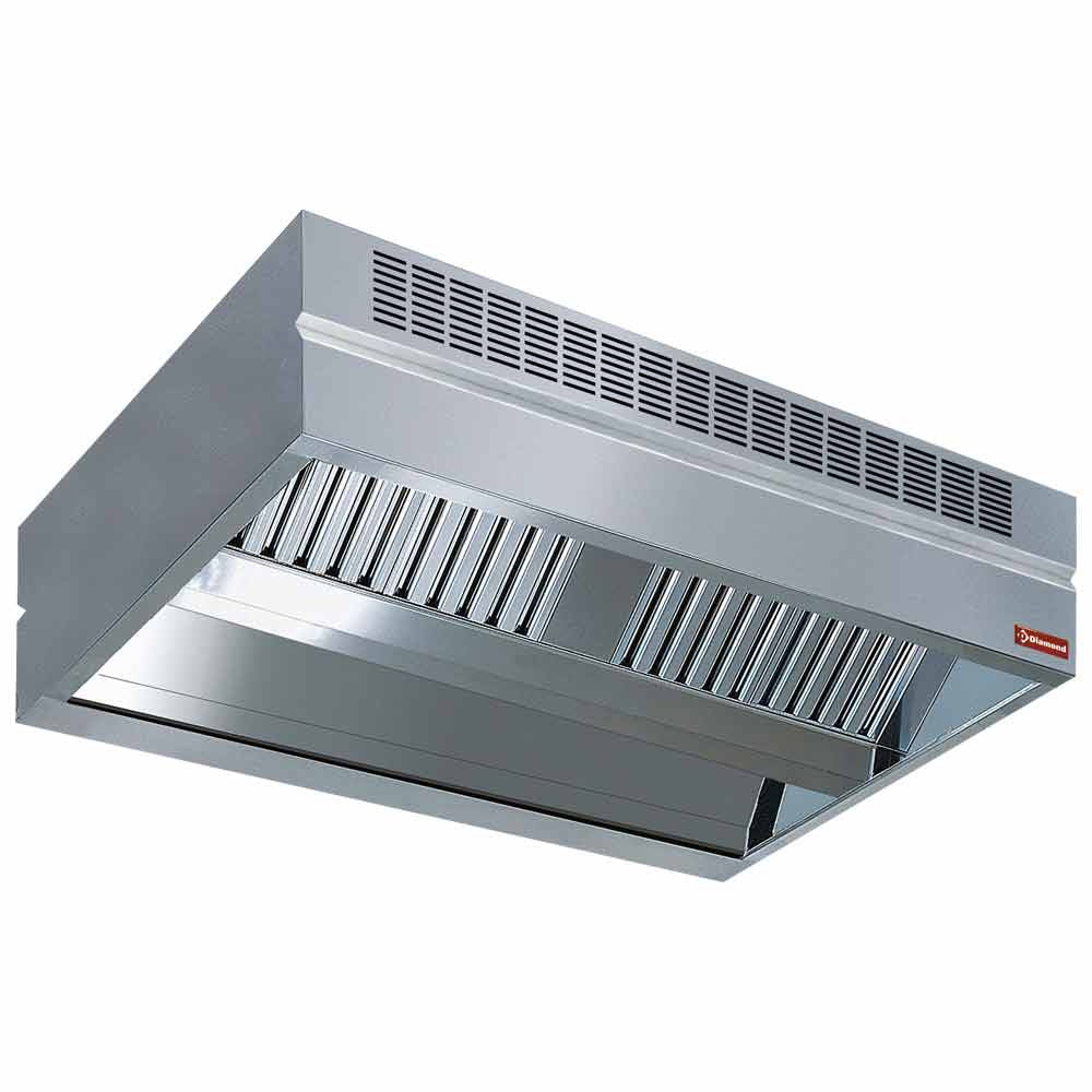 Centrale afzuigkap AMBIANCE met luchtcompensatie 160x180 cm, 6 labyrintfilters 40x40 cm, Diamond ACC1618