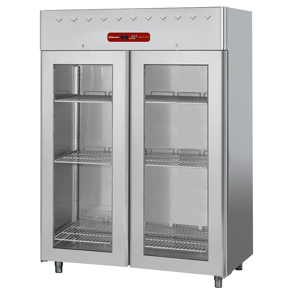 Geventileerde vrieskast 1400 liter, 2 glazen deuren GN 2/1, Diamond AD2B/H2G-R2