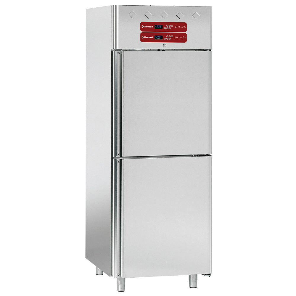 Geventileerde koelkast en vrieskast 2 x 350 liter, 2 halve deuren GN 2/1, Diamond AL1TB/H2-R2
