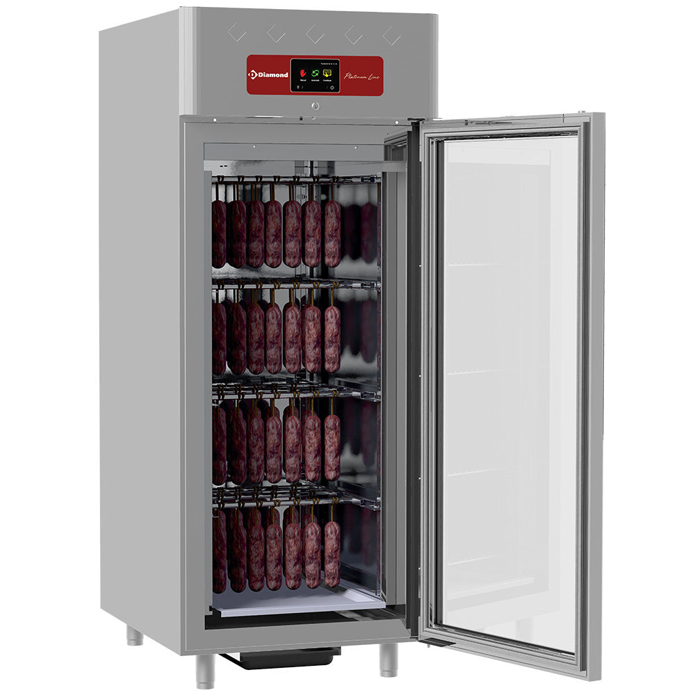 Rijpingskast dry aging voor vleeswaren, 850 liter, geventileerd, 1 glazen deur, 20x GN 2/1, Diamond AL4S/FGS