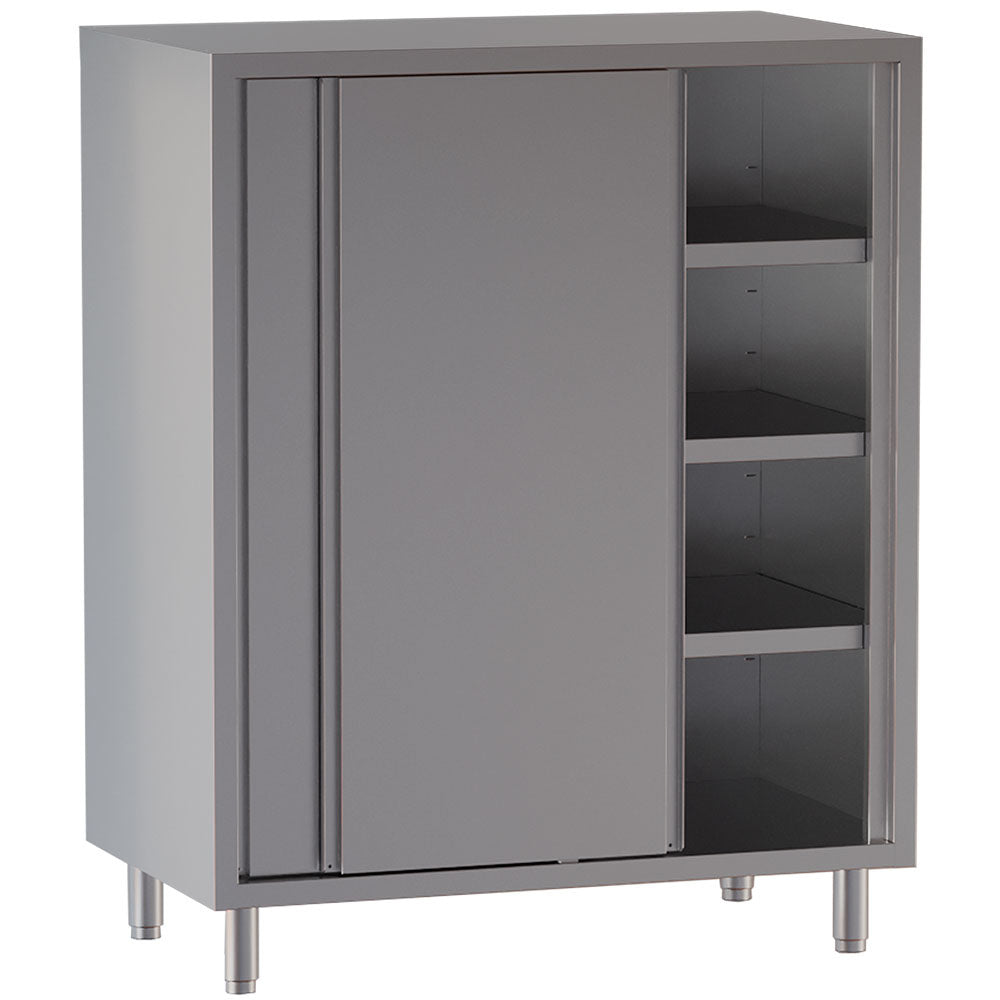 Hoge kast met schuifdeuren, 120 x 60 x 200 cm, RVS, Diamond AR126V1-SH6