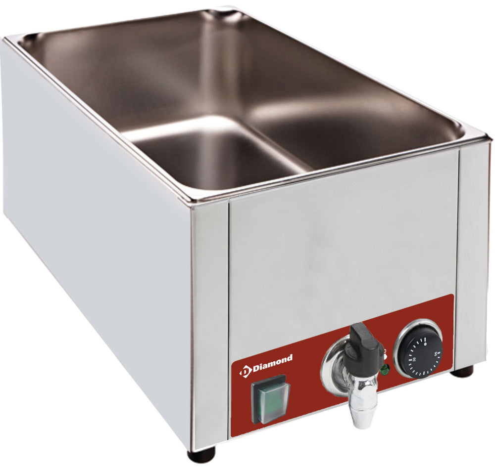 Elektrische bain-marie voor op tafel, GN 1/1, 150 mm, met aftapkraan, Diamond BMZR/XS