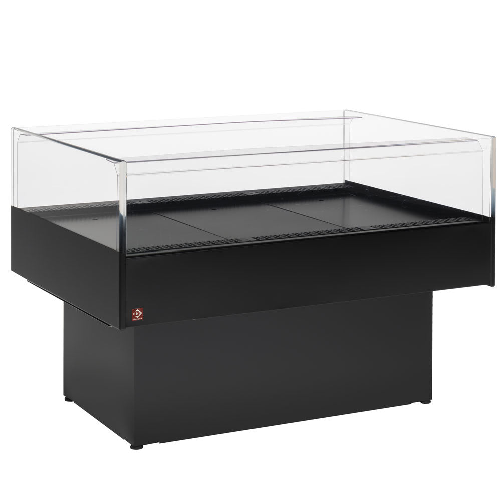 Panoramisch gekoeld zelfbedieningsmeubel met nachtgordijn, 129 cm, zwart, Diamond BN129/V-B5/T2
