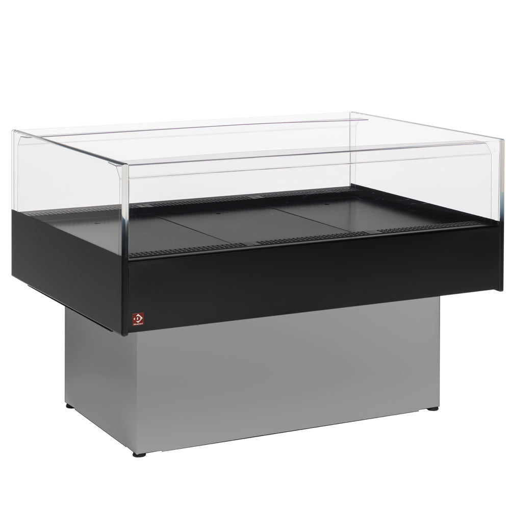 Panoramisch gekoeld zelfbedieningsmeubel met nachtgordijn, 150 cm, grijs/zwart, Diamond BN150/V-E8/T2