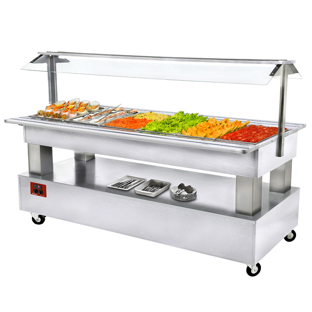 Gekoeld saladebuffet 6 x GN 1/1-150, wit hout, Diamond BSB/6N-A1-R2