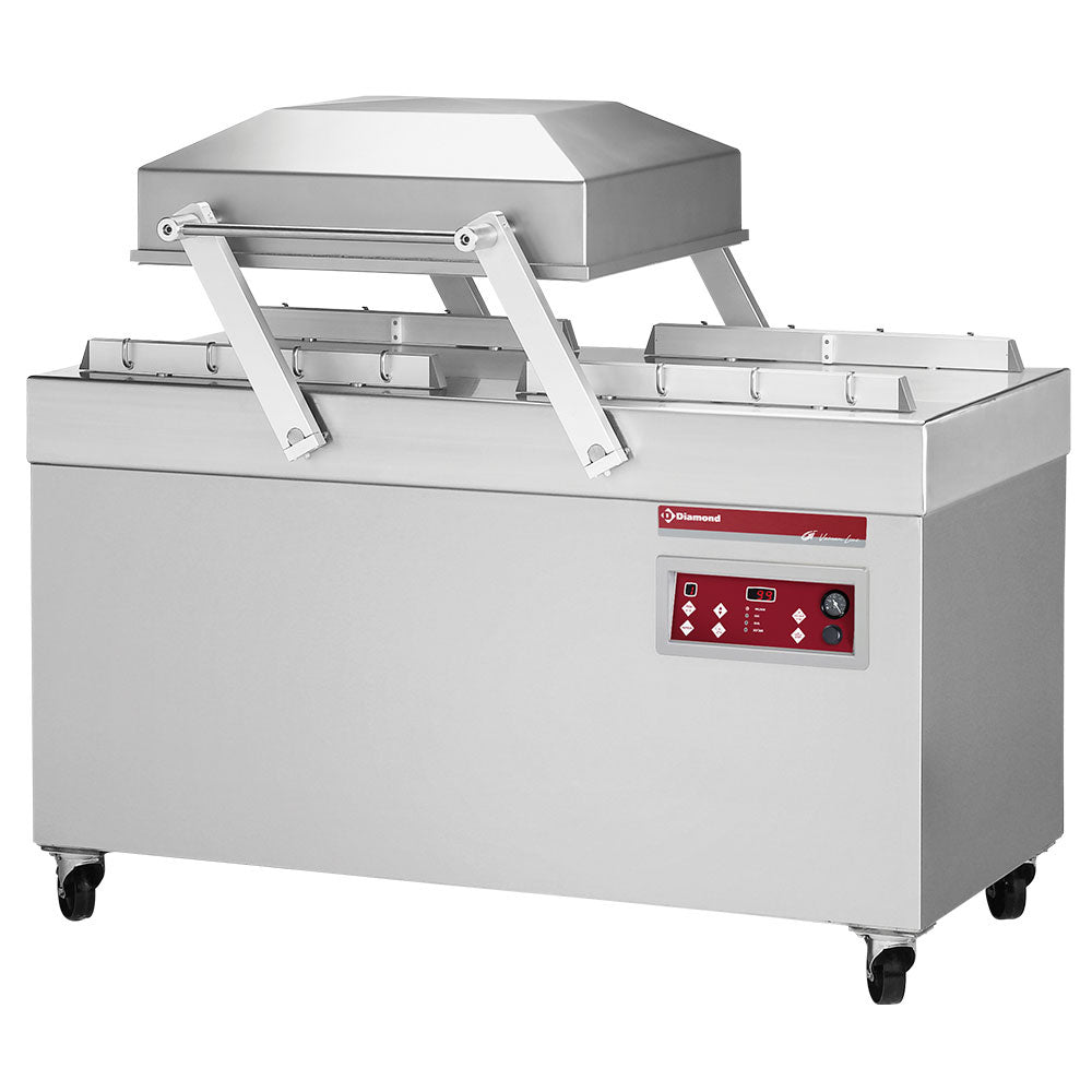 Vacuümmachine met dubbele kamer 2x 62x50x24 cm, op onderstel, 100 m³/h, Diamond CF-165T/S