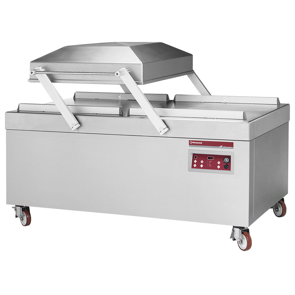 Vacuümmachine met dubbele kamer 2x 84x83x25 cm, op onderstel, 250 m³/h, Diamond CF-180T/S