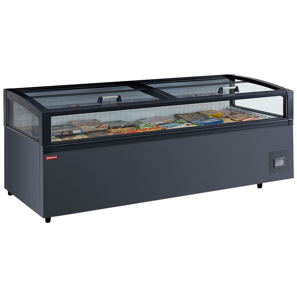 Panoramische vrieskist met glazen schuifdeksels, 250 cm, Diamond CPN25-R2B