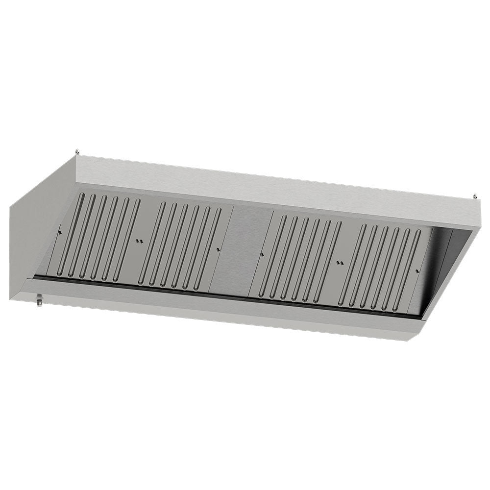 Wandafzuigkap SNACK LINE EVO 200x90 cm, 2270 m³/h, 4 labyrintfilters 40x40 cm, Diamond CSL2000-SS3