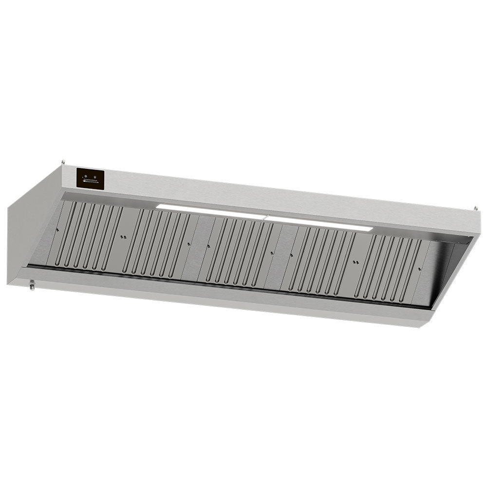 Complete afzuigkap met motor en toerenregeling, 250 cm, 2600 m³/h, 5 filters, Diamond CSL2509-SV4